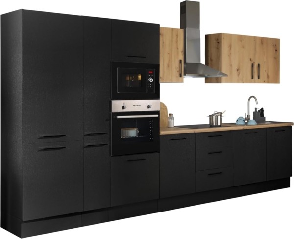 BASIC by Balculina Küchenzeile Turin, Breite 370 cm, wahlweise mit E-Geräten