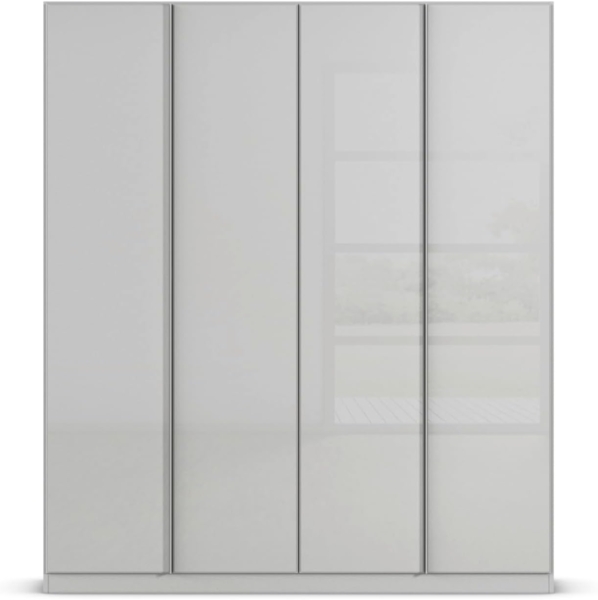 Rauch Möbel Monostar, Drehtürenschrank, Kleiderschrank, Kleiderschränke, Garderobe, 4-türig, 4 Glastüren, Farbe Glas seidengrau/Seidengrau, 181 x 210 x 54 cm Bild 8