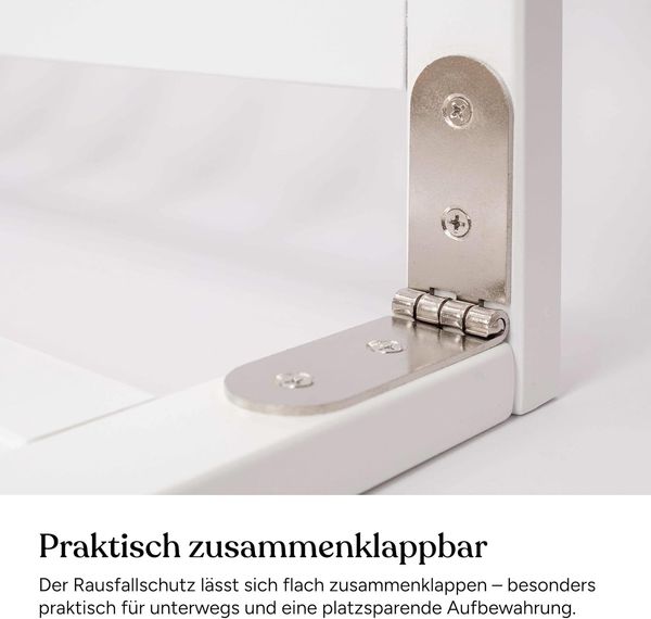 Ehrenkind® Rausfallschutz Bettgitter für Kinder | Massivholz Buche | Bettschutzgitter für Kleinkinder & Babys | Werkzeuglose Montage | Höhenverstellbar | Natürlich & Sicher | 90cm Natur Bild 6