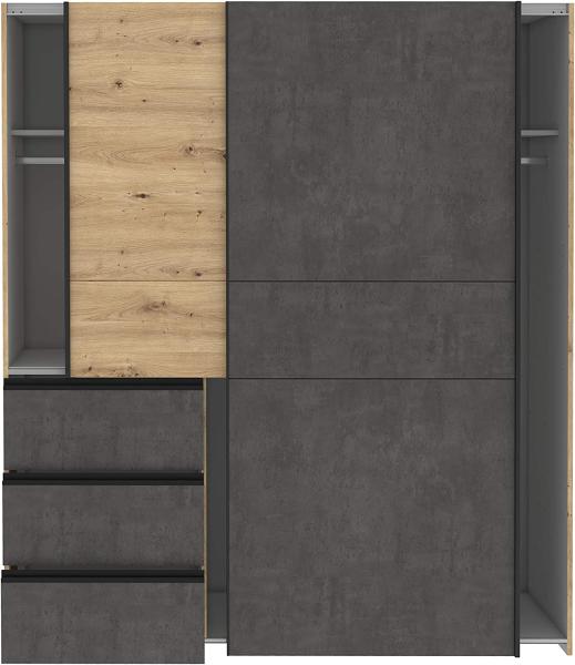 Schwebetürenschrank >Zorana< in Artisan Eiche - 200.1x200.5x61.2cm (BxHxT) Bild 6