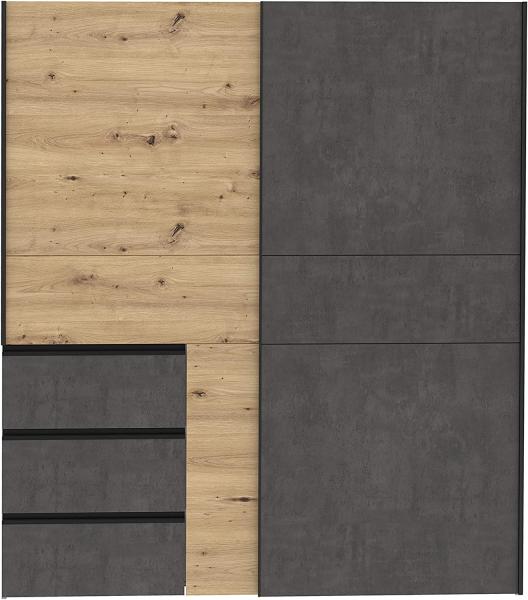 Schwebetürenschrank >Zorana< in Artisan Eiche - 200.1x200.5x61.2cm (BxHxT) Bild 5