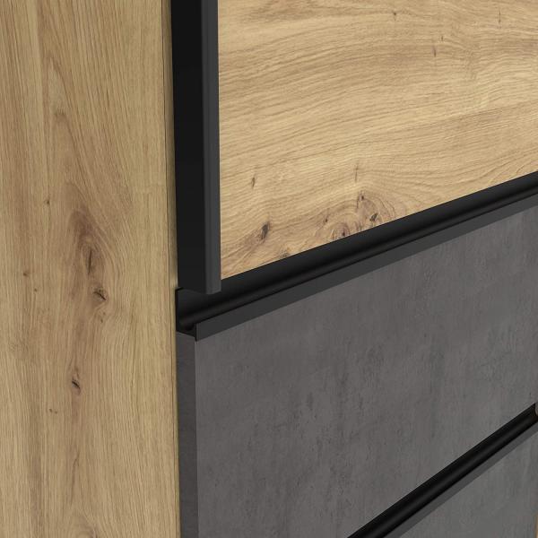 Schwebetürenschrank >Zorana< in Artisan Eiche - 200.1x200.5x61.2cm (BxHxT) Bild 8