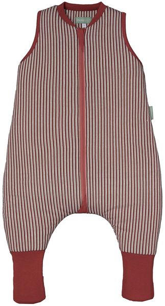molis&co - Baby Schlafsack mit Füßen und Socke - Ideal für den Winter - Babyschlafsack mit Beinen 2,5 tog - 100% Baumwolle (Oeko-TEX 100), Premium Qualität - Burgundy Stripes (55 cm)