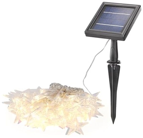 esotec LED-Lichterkette Solar LED-Kette, 30 Sternchen 2800K warmweiß Weihnachtsdeko 102578