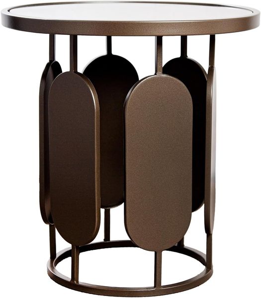 Casablanca Beistelltisch Zulu - Metall - anthrazitfarben - runde Form - Höhe 48cm x Ø 45cm - metallische Optik
