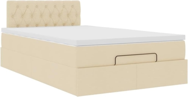 Ottoman-Bett mit Matratze Creme 120x200 cm Stoff 3311537