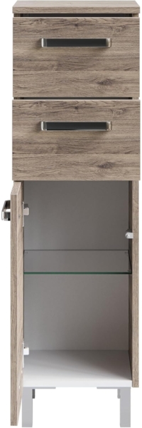 Pelipal Badmöbel-Set Quickset 313, Sanremo Eiche - Keramikwaschtisch, Waschtischunterschrank, Spiegel,Leuchte, Unterschrank Bild 9