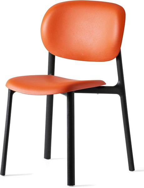 Connubia, Zero, Stuhl mit 100% mattschwarzer, recycelter Polypropylen-Struktur, Sitz aus 100% mattem Safran, recyceltes Polypropylen