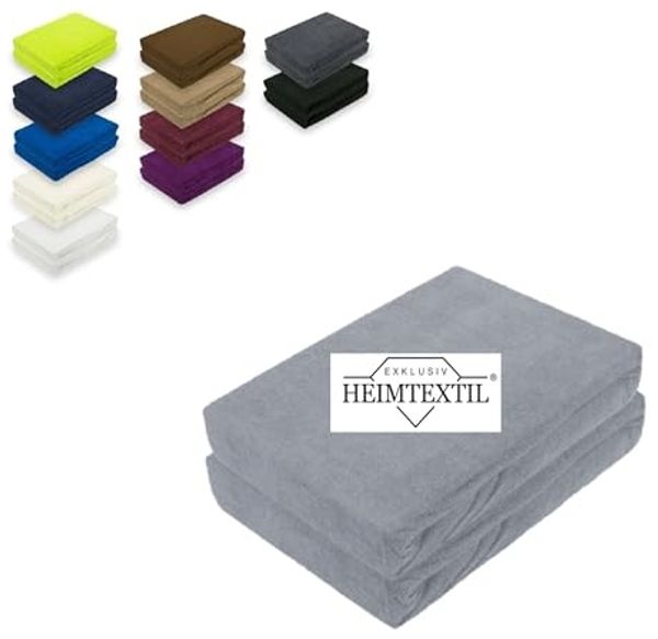Doppelpack Marke Frottee Spannbettlaken Grau 70 x 140 cm