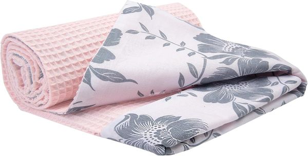Medi Partners Babydecke Baby Decke Neugeborenen - Kuscheldecke Geschenk Babydecken 75x100 cm für Kleinkinder Mädchen Krabbeldecke Kinderbett Kinderwagen 100% Baumwolle (Berry mit rosa Waffel)