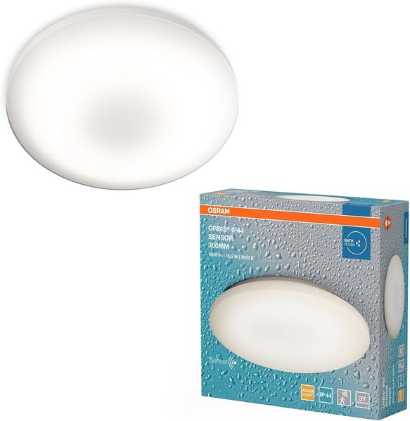 OSRAM LED-Deckenleuchte mit Sensor, 15,5 W, 1100 lm, 3000 K, IP44, Ø 0,3 m