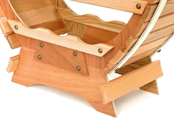 DanDiBo Weinregal Holz Stehend Weinfass 24 Flaschen Natur lackiert Wandregal Bild 4