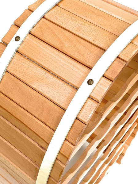 DanDiBo Weinregal Holz Stehend Weinfass 24 Flaschen Natur lackiert Wandregal Bild 3