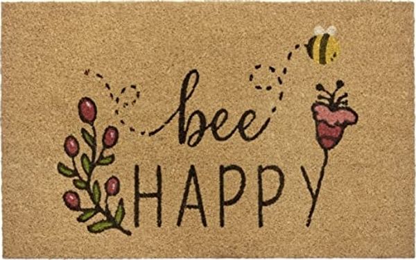 HANSE Home Fußmatte Bee Happy, Türmatte, rechteckig, Höhe: 15 mm, Kokos, Schmutzfangmatte, Outdoor, Rutschfest, Innen, Kokosmatte, Flur
