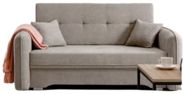 Designer Sofa Elayn mit Schlaffunktion Beige