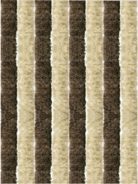 Flauschvorhang 80x185 cm in Unistreifen beige - braun, perfekter Insekten- und Sichtschutz für Ihre Balkon- und Terrassentür, viele Farben