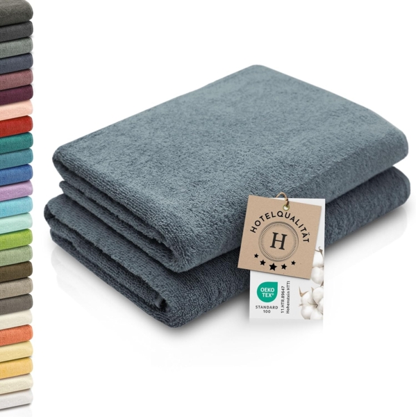 ZOLLNER Duschtücher, Walkfrottier (2-St), 70x140 cm, 100% Baumwolle, alle Farben bis 95°C waschbar