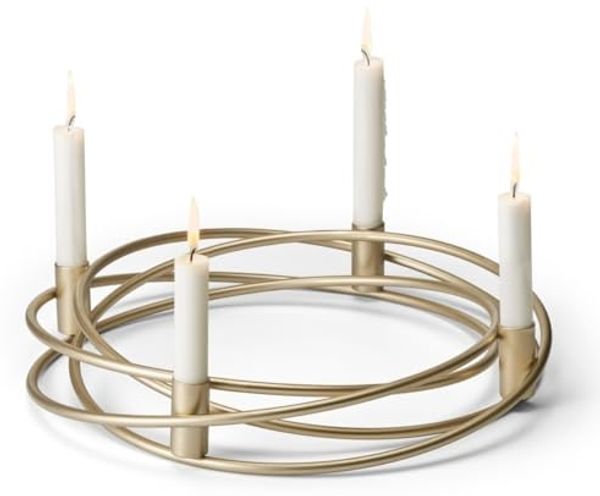 Bergamo Adventskranz für Stabkerzen - gold