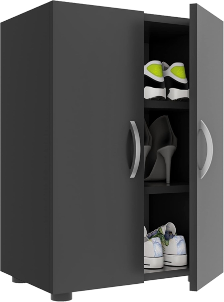 VCM Schuhschrank Ulas 918422 Anthrazit H. 74 x B. 49 x T. 30 cm
