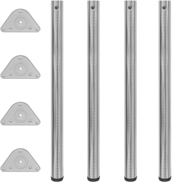 4 höhenverstellbare Tischbeine Nickel gebürstet 870 mm 242146