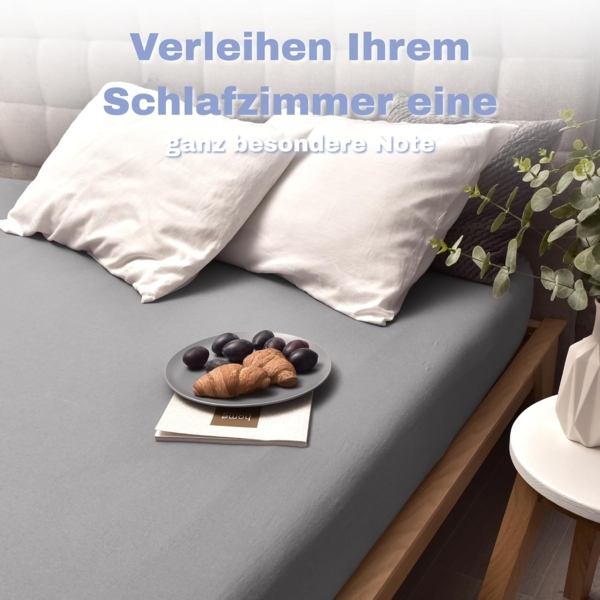 leevitex® Spannbettlaken Spannbettlaken, Mako-Jersey, Gummizug: rundum, (2 Stück), OEKO-TEX® STANDARD 100 zertifiziert Bild 6