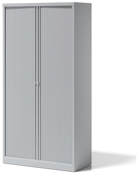 Rollladenschrank Essentials, mit 4 Fachböden für 5 Ordnerhöhen, Farbe lichtgrau