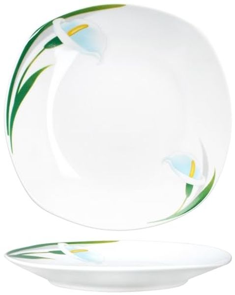 MamboCat Frühstücksteller 6x White Calla Kuchenteller Porzellan 6 Personen florale Teller Bild 3