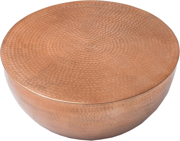 riess-ambiente Couchtisch ORIENT II Ø60cm kupfer (Einzelartikel, 1-St), Wohnzimmer · Metall · rund · Hammerschlag Design · handmade
