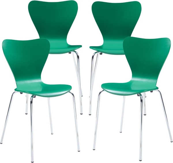 Esszimmerstuhl Essunga 4er Set Grün/Chromfarben [en. casa]
