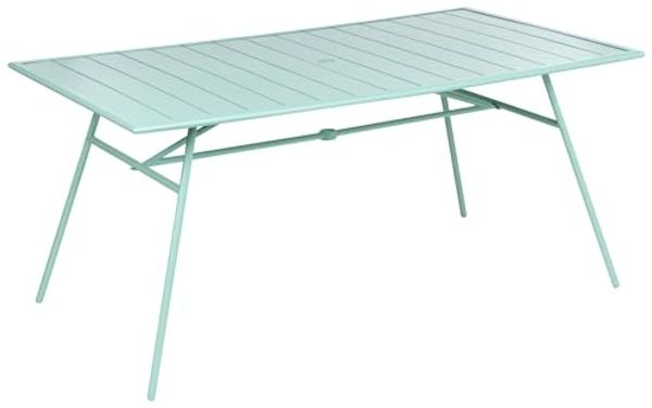Gartentisch TERENZO 160 cm 90 cm Metall Mintgrün