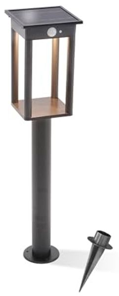 esotec LED Gartenleuchte Solar PIR Standleuchte Termoli H=65cm 3 Modi 36 LEDs 3000K IP44 102757, Bewegungssensor, 3 unterschiedliche Betriebsmodi, Bewegungssensor, automatisches Einschalten bei Dämmerung, LED fest integriert, warmweiß