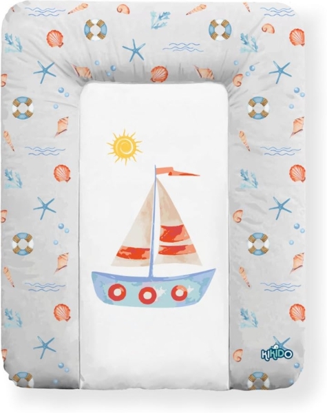 Kikido weiche Wickelauflage 50x70 cm - Baby Wickelunterlage - Wickeltischauflage für Junge und Mädchen - Wasserdicht, abwaschbar und pflegeleicht - Oeko-Tex Standard 100 - Boot