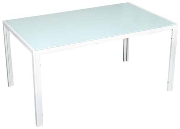 DRW Esstisch-Set und 6 Stühle aus Aluminium-Textilene, weiß, 150 x 90 x 74 cm Bild 5