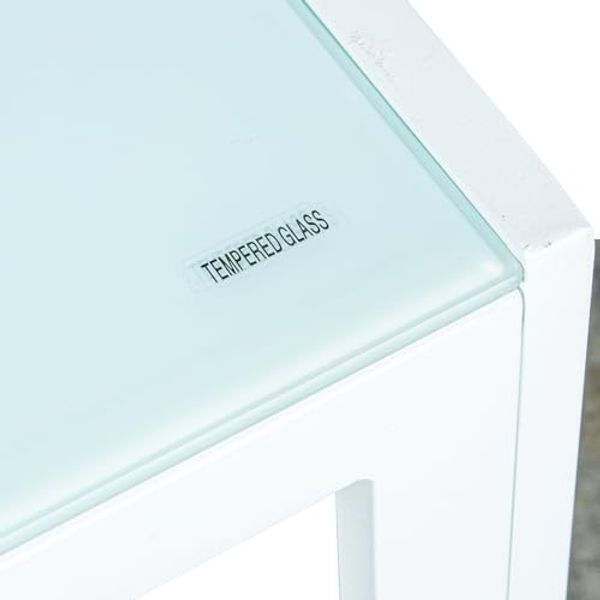 DRW Esstisch-Set und 6 Stühle aus Aluminium-Textilene, weiß, 150 x 90 x 74 cm Bild 2
