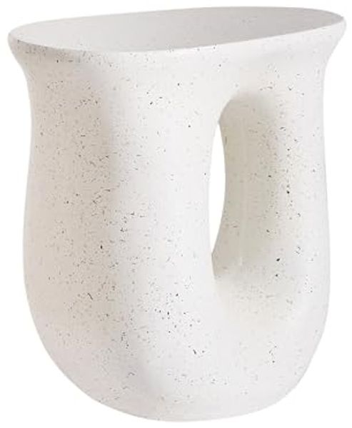 Beistelltisch IDRO 42 cm 28 cm Terrazzo Optik Terrazzo Weiß