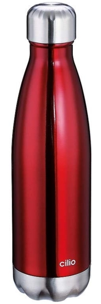 Cilio 'ELEGANTE' Isoliertrinkflasche, Edelstahl rot, 500 ml