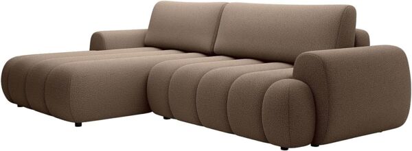 Vente-unique - FRIDORA Sofa Stoff Schokoladenbraun - B 168 cm x H 81 cm x L 272 cm