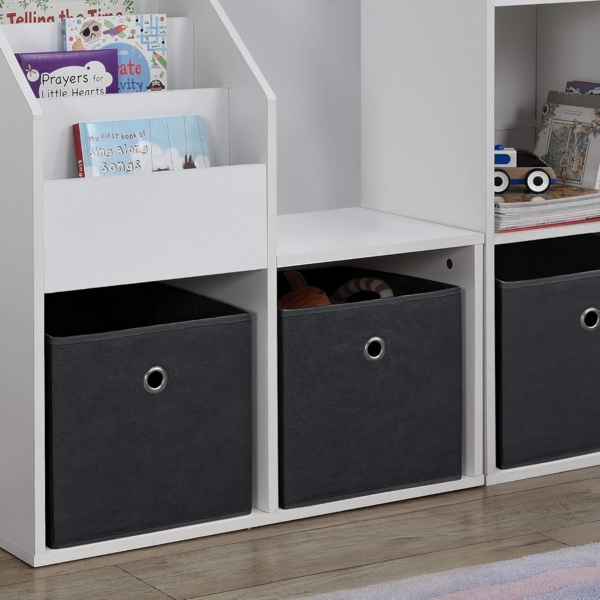 Faltbox 10er-Set 30 x 30 x 28 cm Vliesstoff Schwarz en. casa Bild 7