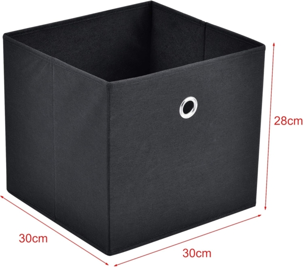 Faltbox 10er-Set 30 x 30 x 28 cm Vliesstoff Schwarz en. casa Bild 3