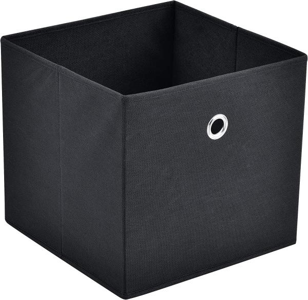 Faltbox 10er-Set 30 x 30 x 28 cm Vliesstoff Schwarz en. casa Bild 2