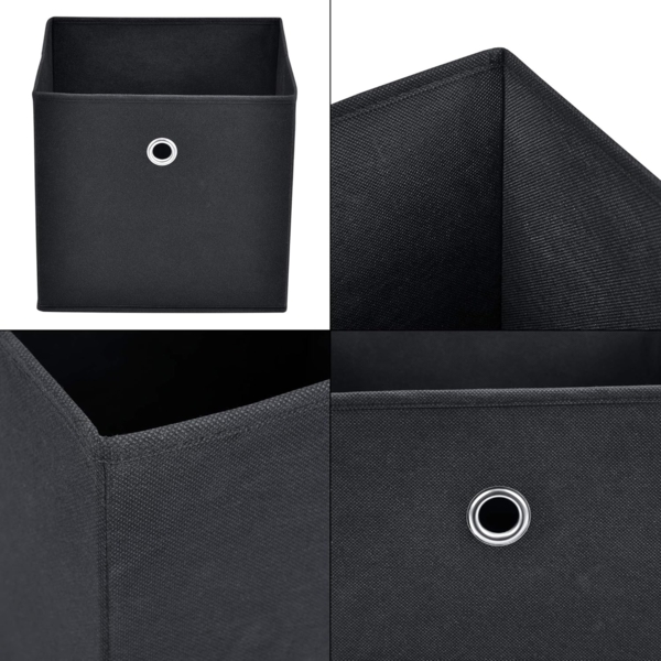 Faltbox 10er-Set 30 x 30 x 28 cm Vliesstoff Schwarz en. casa Bild 6