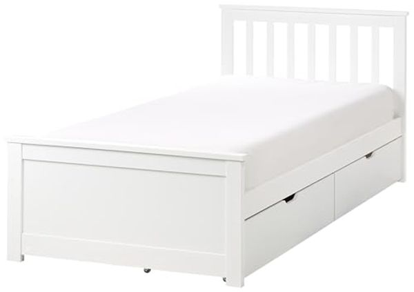 Bett mit Schubladen OLENDON 90x200 cm Holz Weiß Bild 4