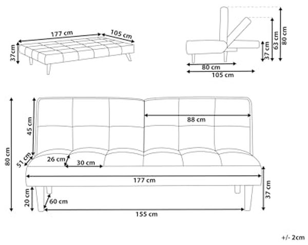 Schlafsofa 3-Sitzer Polsterbezug blau SILJAN Bild 3
