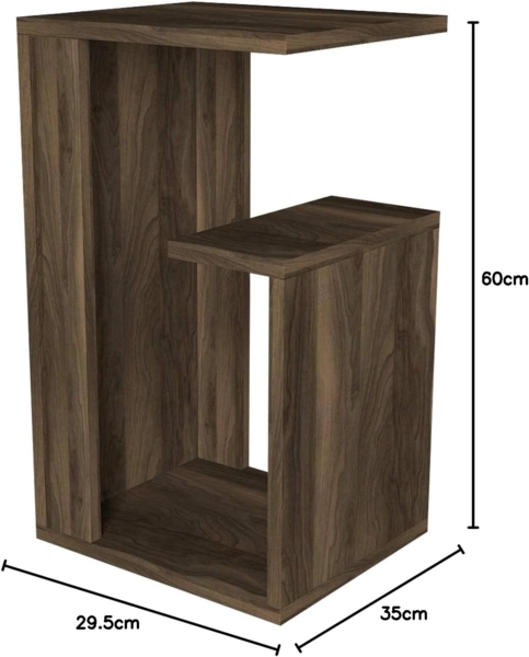 Alphamoebel Sister 4968 Couchtisch Beistelltisch Sofatisch Kaffeetisch, Walnuss, 35 x 29,5 x 60 cm (B/T/H), mit Ablagen, unterschiedlich aufstellbar (Tesbih Walnuss) Bild 3