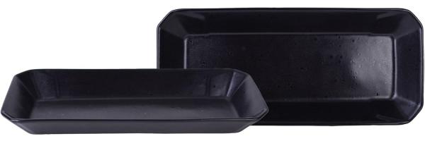 CreaTable 33959 Streat Food Streat Tray Kebab / Satay Teller, schwarz (1 Set)