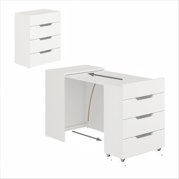 KOMTO Schreibtisch KOMTO Schreibtisch mit Stauraum – PC Tisch, Tisch FOLDY 128x60x75 cm