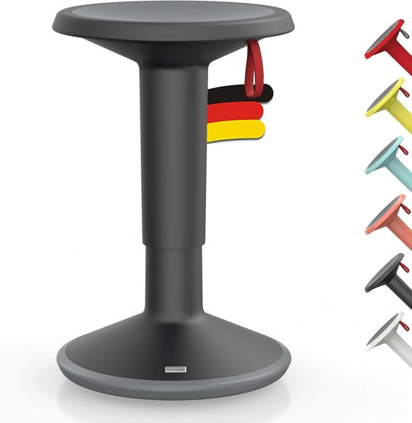 Interstuhl UPis1 – ergonomischer Sitzhocker mit Schwingeffekt – für einen geraden Rücken Made in Germany – inkl. 10 Jahren Garantie (Schwarz, Standard Edition)