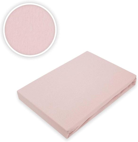 EXKLUSIV HEIMTEXTIL Jersey Spannbettlaken 120 x 200 cm Rosa 100% Baumwolle Öko - Tex Zertifiziert Bed-Sheet Bettlaken Spannbetttuch Bild 3