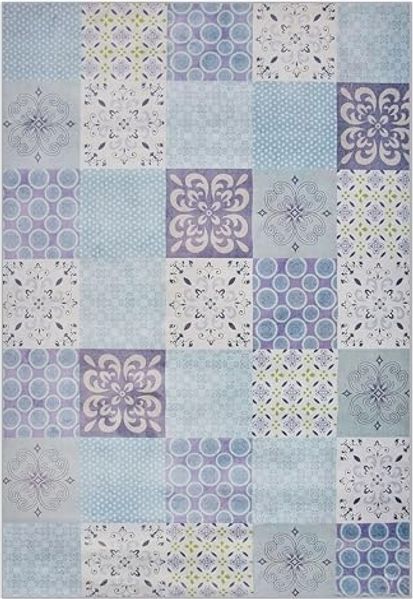 Teppich mehrfarbig Mosaik-Muster 140x200 cm INKAYA