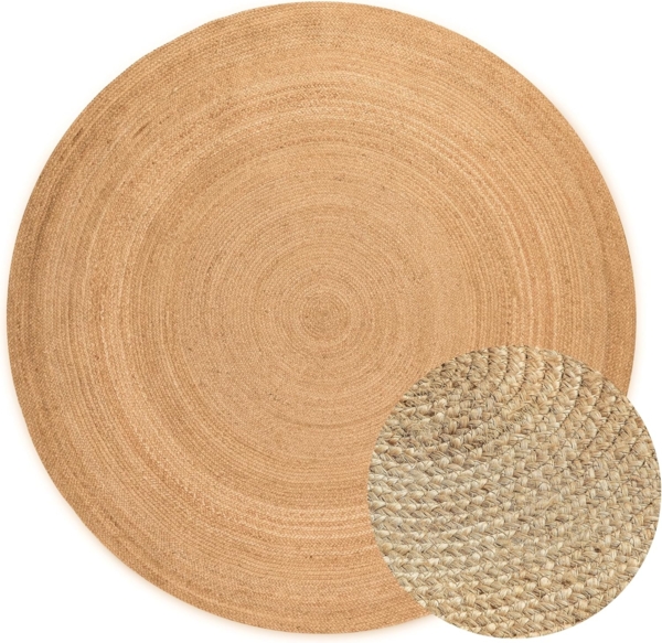 HANSE Home Teppich Rangpur Juteteppich, rund, Höhe: 10 mm, Handgewebt, Jute, Natur, Wohnzimmer, Flur, Klassisch, Boho, Skandi Bild 2
